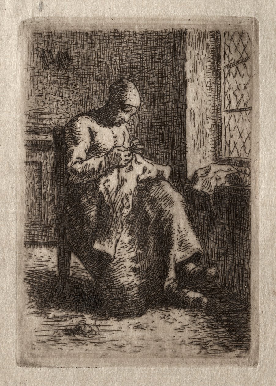 Femme cousant - Jean-Francois Millet