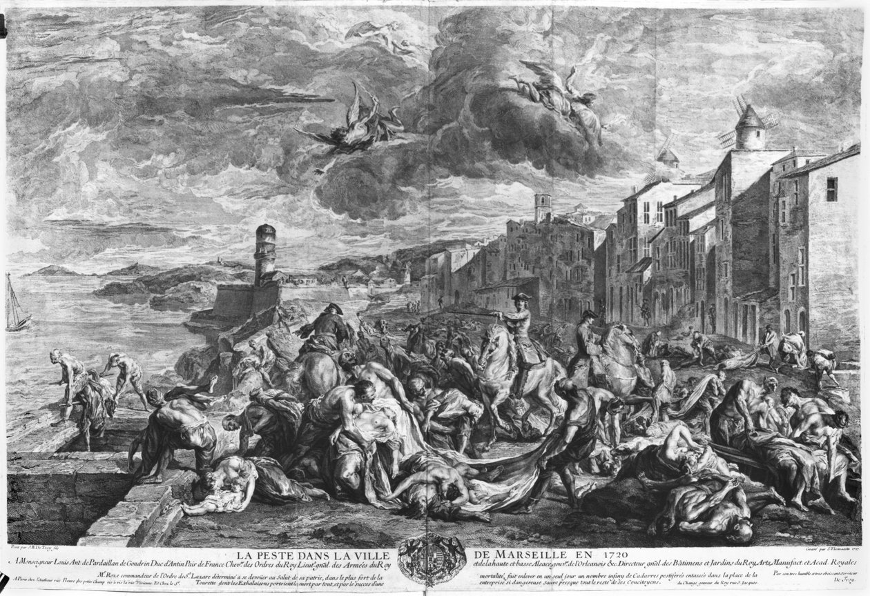 La peste de 1720 à Marseille, gravée par Simon Thomassin 1727 - Jean Francois de (after) Troy