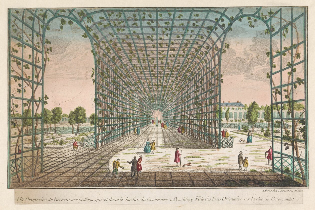 Vue de la tonnelle merveilleuse dans le jardin du gouverneur à Pondichéry - Jean François Daumont