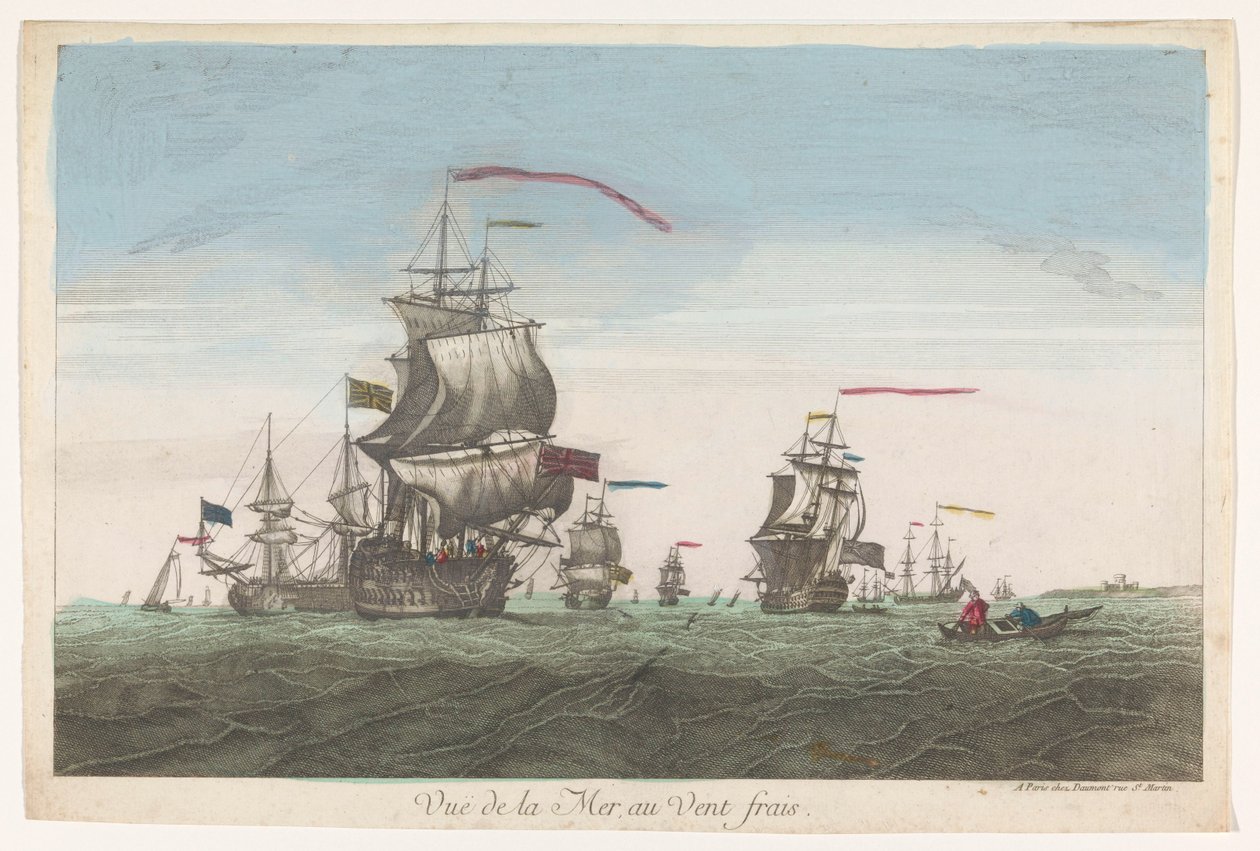 Vue de la mer avec des bateaux dans le vent - Jean François Daumont