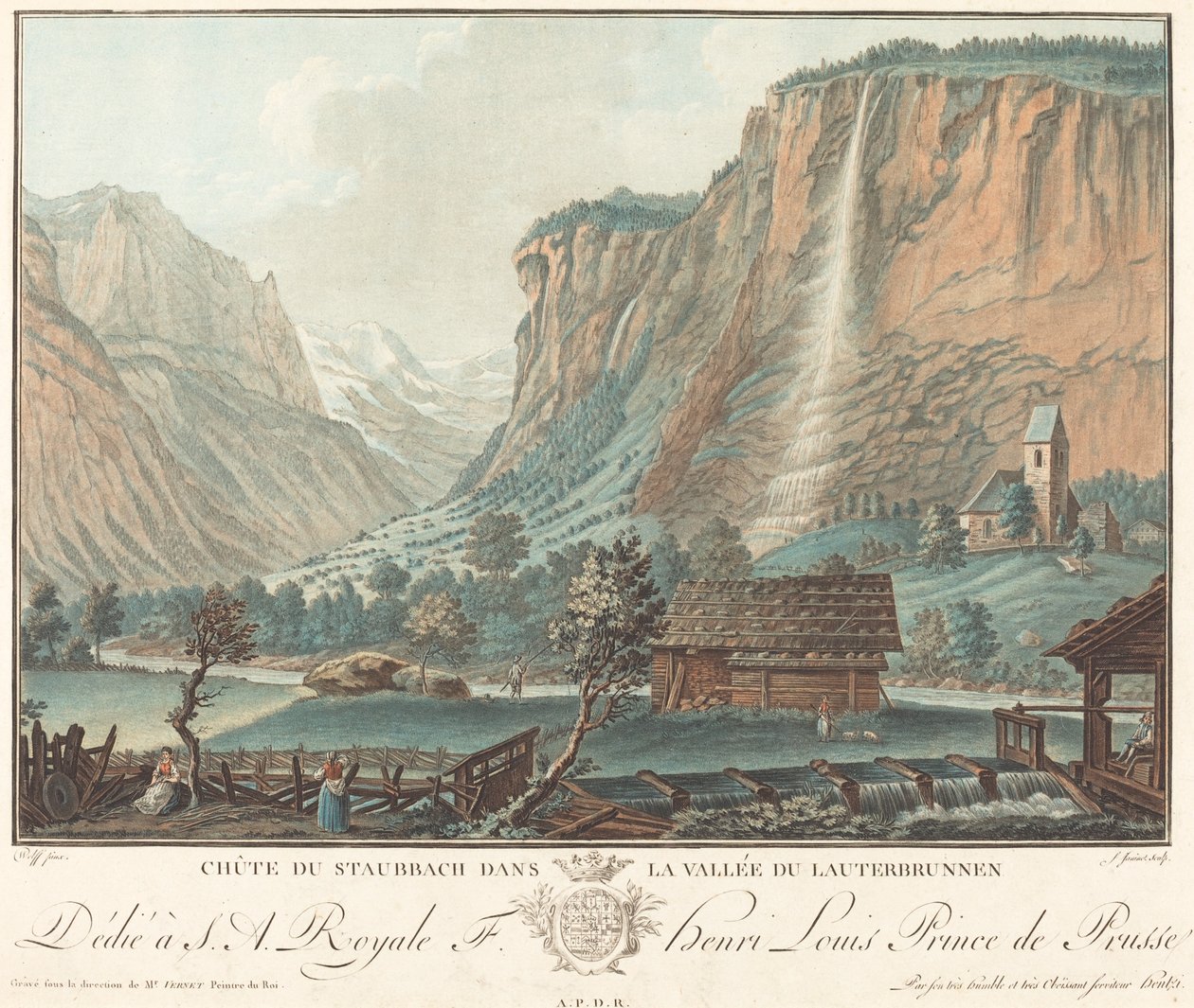 Chute de Staubbach, dans la Vallée de Lauterbrunnen - Jean François Janinet after Caspar Wolf