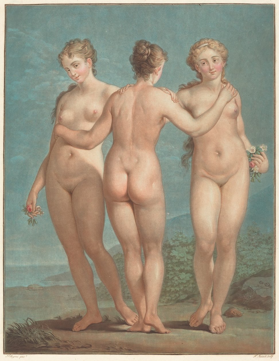 Les trois grâces - Jean François Janinet after Giovanni Antonio Pellegrini