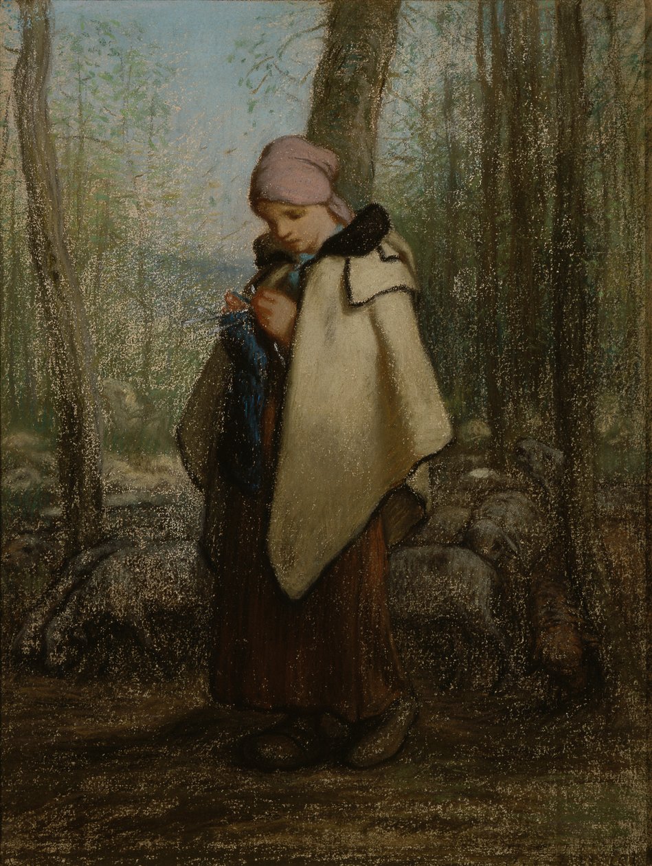 La bergère du tricot - Jean Francois Millet