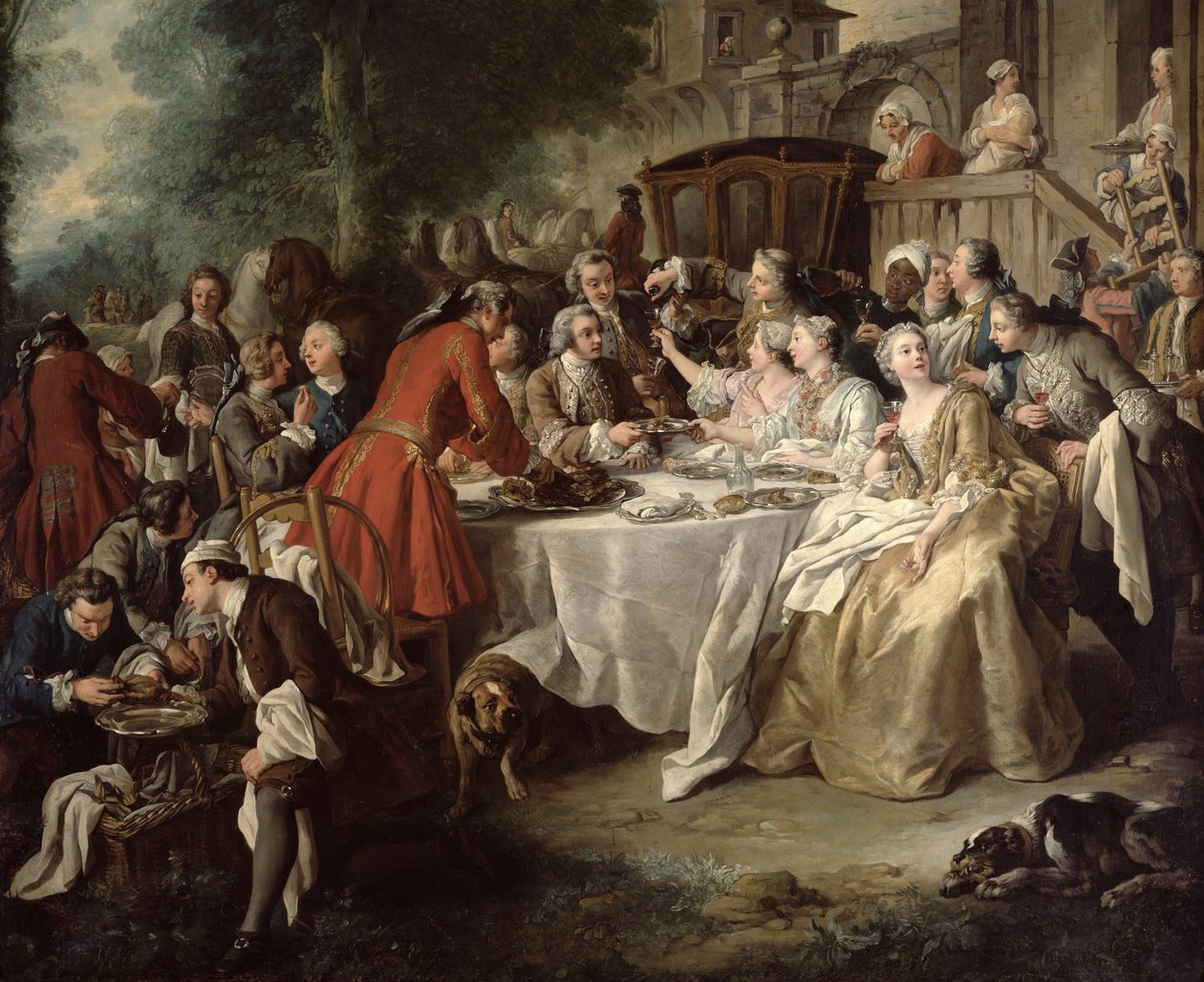Le déjeuner de chasse, détail des convives, 1737 - Jean François de Troy