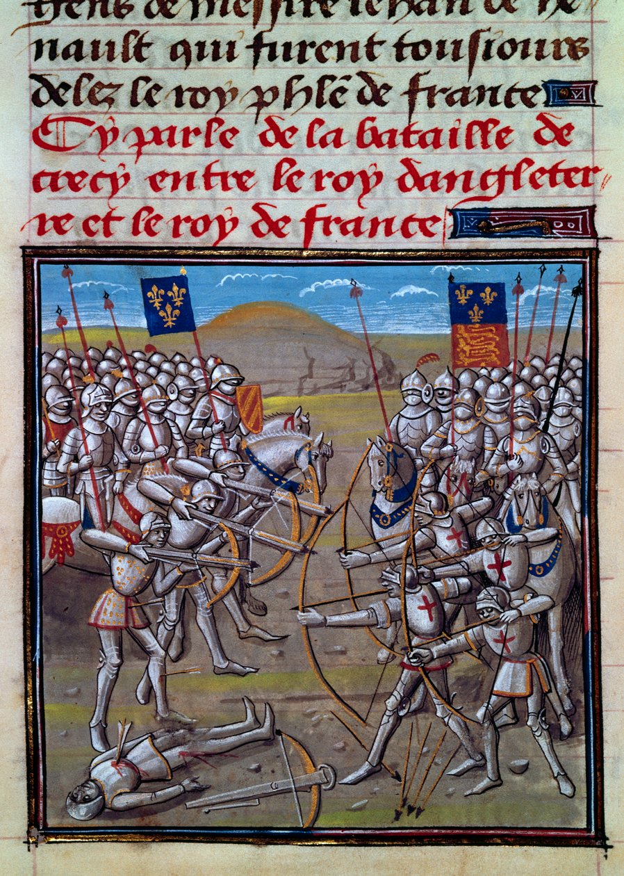 Bataille de Crécy, miniature des Chroniques de Froissart par Jean Froissart - Jean Froissart
