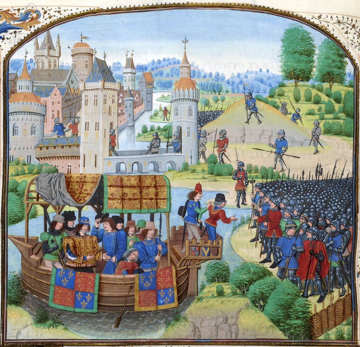 Jean Froissart, Chroniques, 154v, 12148 btv1b8438605hf336, crop - Jean Froissart