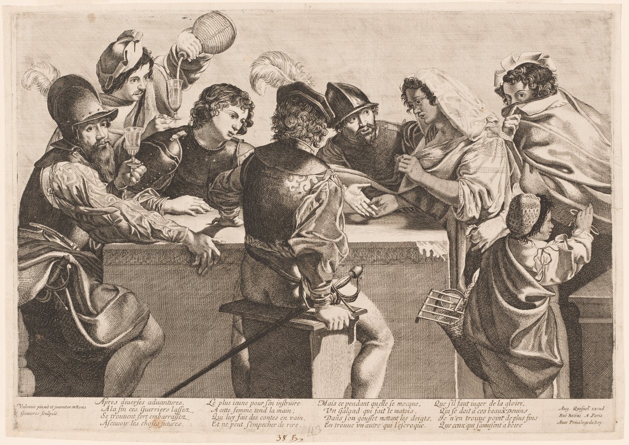 La diseuse de bonne aventure - Jean Ganière after Valentin de Boullogne