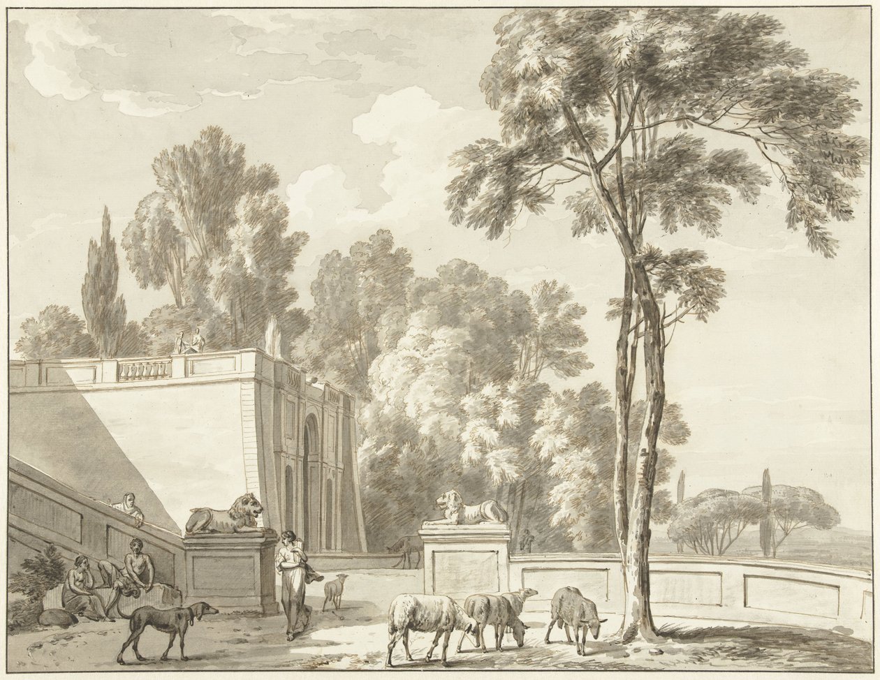 Vue des terrasses de la Villa Aldobrandini à Frascati - Jean Grandjean
