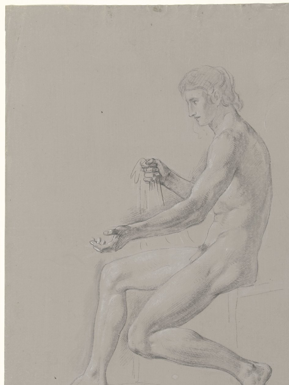 Nu masculin assis, vers la gauche - Jean Grandjean