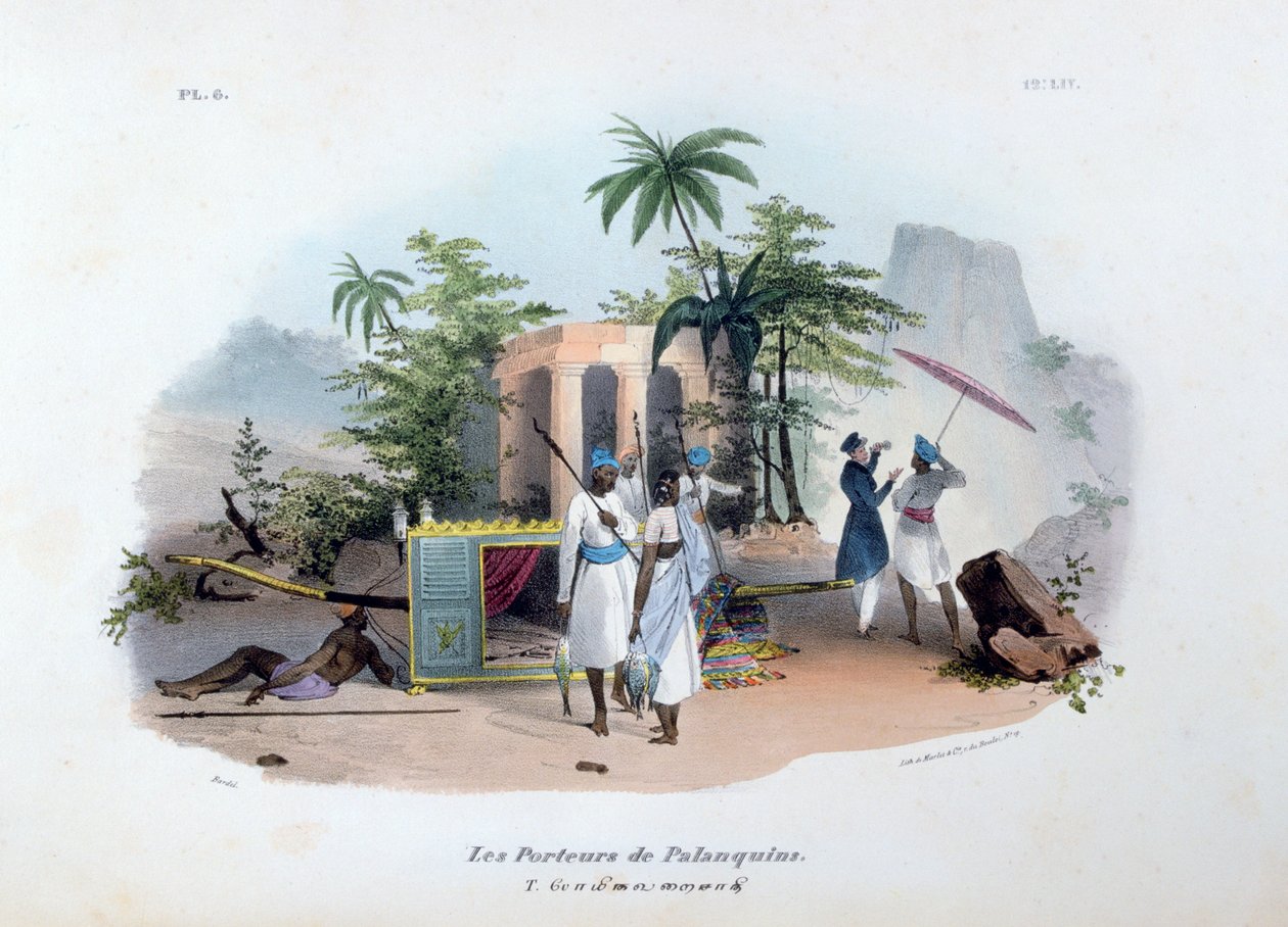 Porteurs de palanquins, 1828 - Jean Henri Marlet