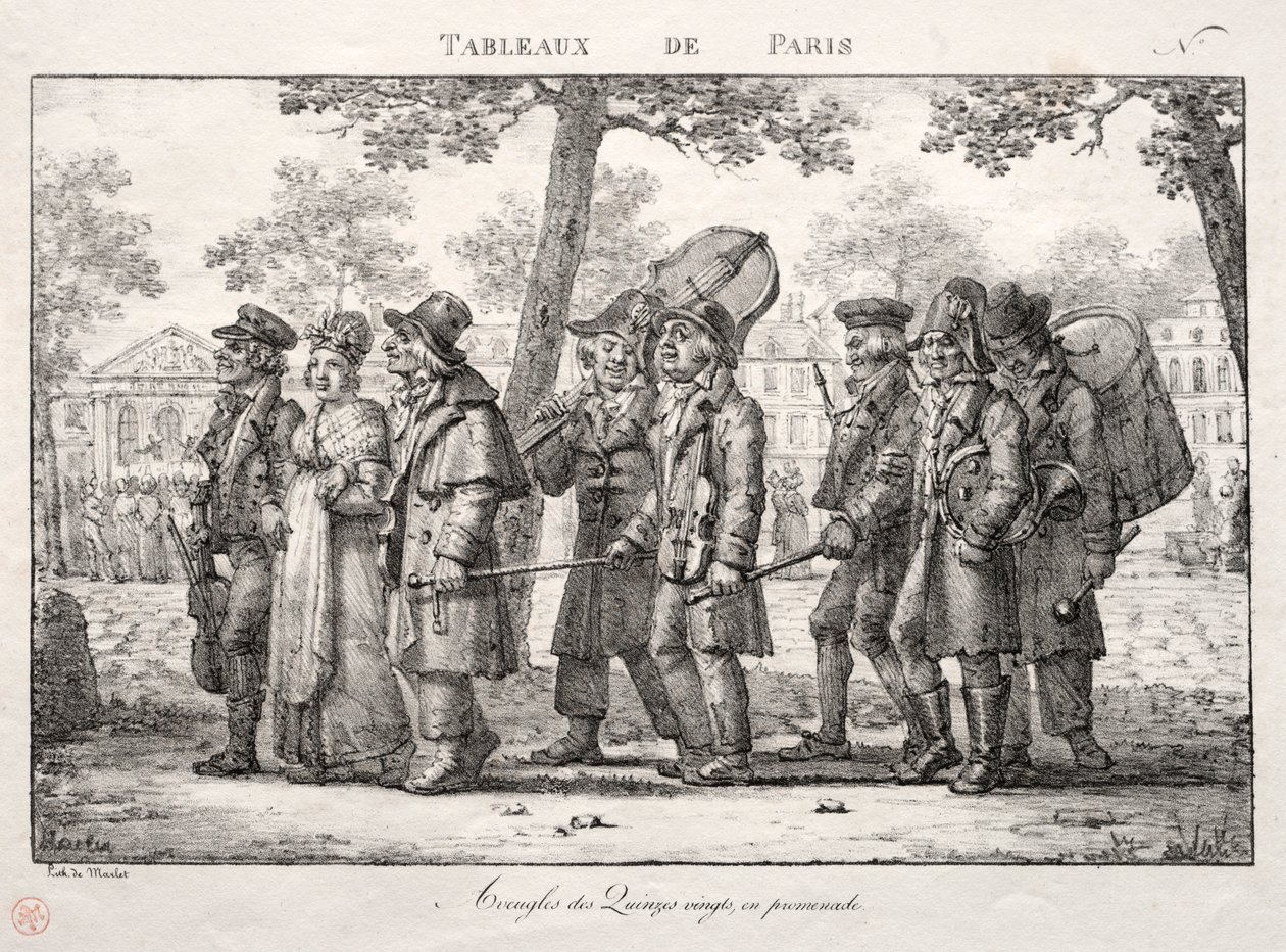 Scènes de Paris : Aveugles des Quinze-Vingts, Marchant - Jean Henri Marlet