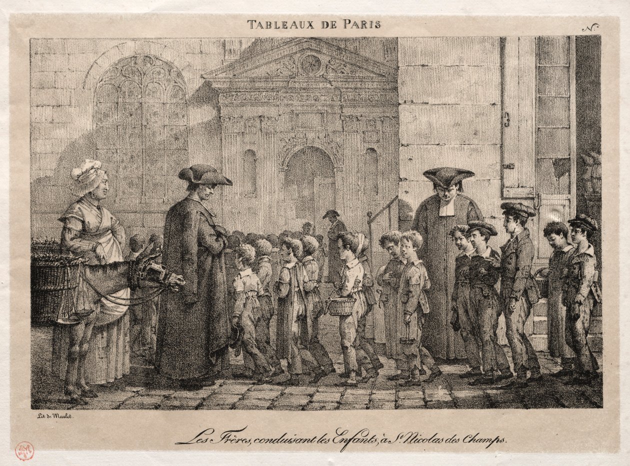 Scènes de Paris : Les frères conduisant les enfants à Saint-Nicolas des Champs - Jean Henri Marlet