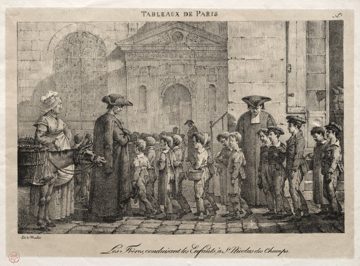Scènes de Paris : Les Frères Conduisant les Enfants à Saint-Nicolas-des-Champs - Jean Henri Marlet