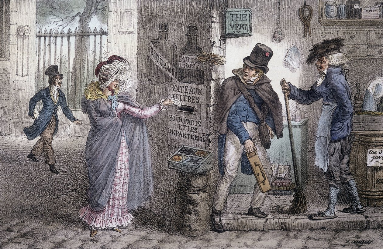 La boîte aux lettres - Lithographie de Marlet, fin du XIXe siècle - Jean Henri Marlet