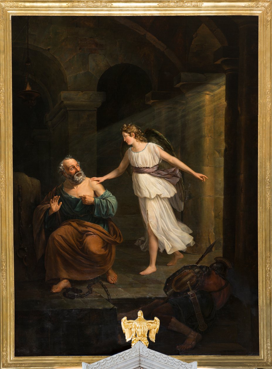 Église paroissiale (Nederbrakel, Parochiekerk Sint-Pieter-in-de-Banden). Intérieur. Peinture. "Saint Pierre délivré par l