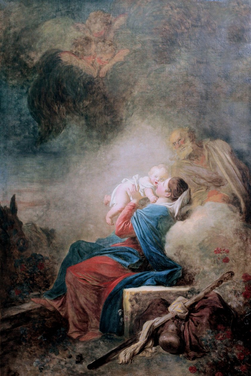 French: Le Repos de la Sainte Famille - Jean Honore Fragonard