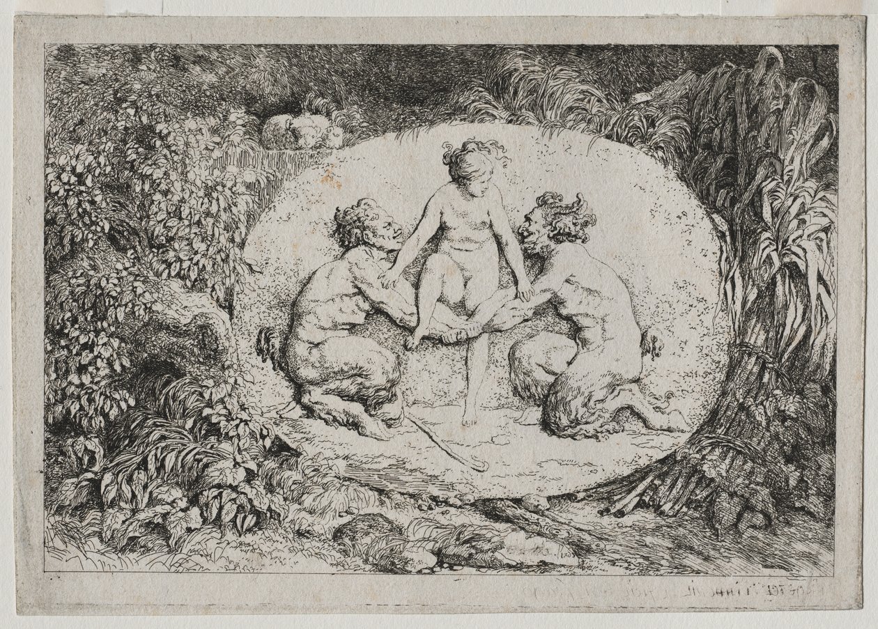 Bacchanales : Nymphe soutenue par deux satyres, 1763 - Jean Honore Fragonard