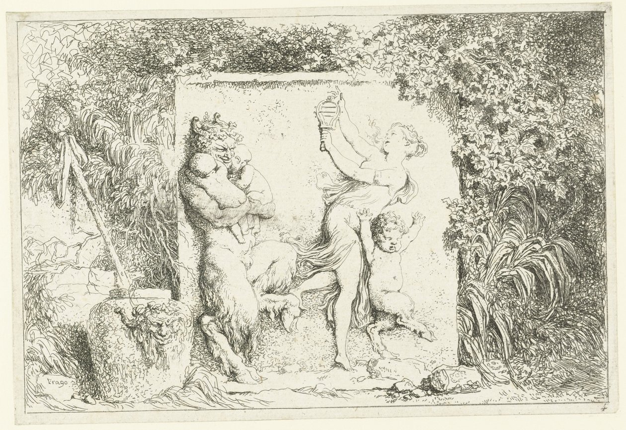 Danse des satyres (Bacchanales) - Jean Honore Fragonard
