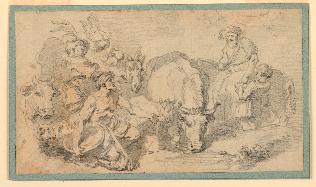 Dessin, scène orientale, vers 1770 - Jean Honore Fragonard