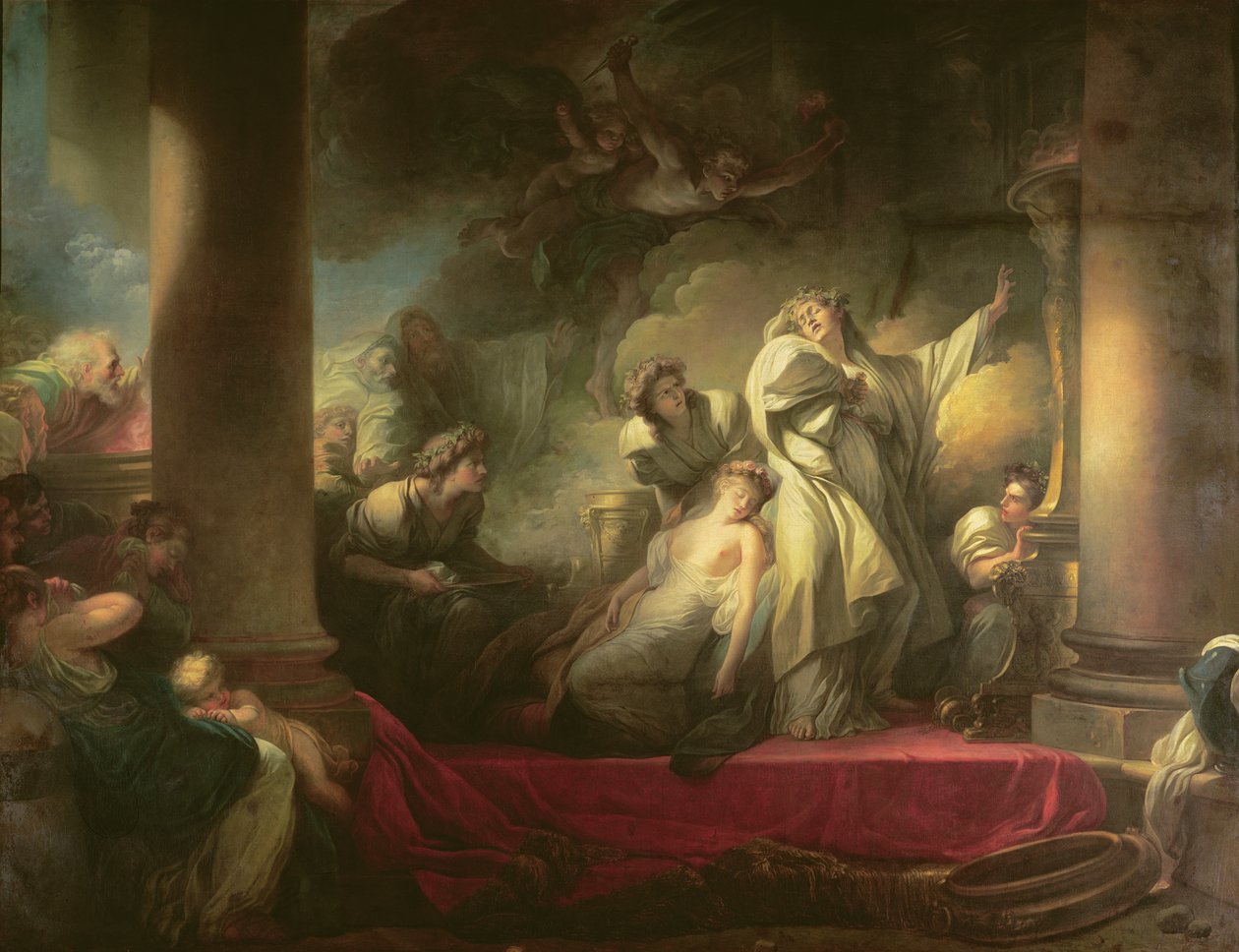 Le grand prêtre Coresus se sacrifiant pour sauver Callirhoé, scène de 