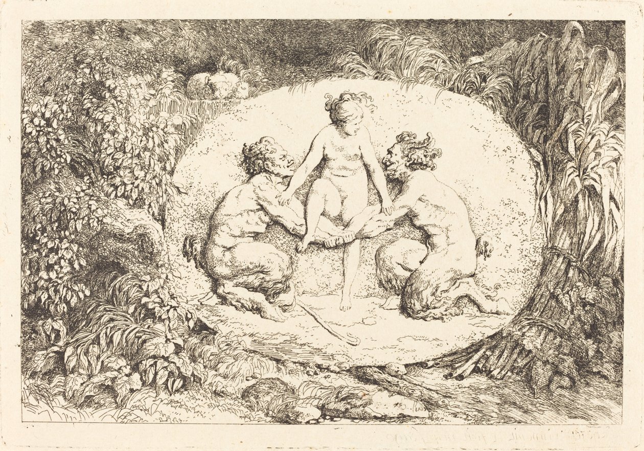 Nymphe soutenue par deux satyres - Jean Honore Fragonard