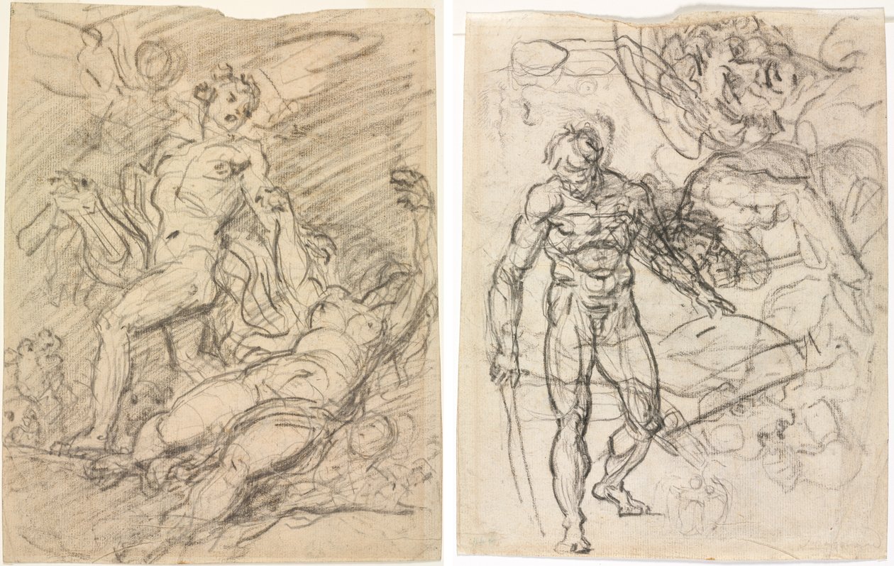 Orphée et Eurydice (recto); Études de figures (verso) - Jean Honore Fragonard
