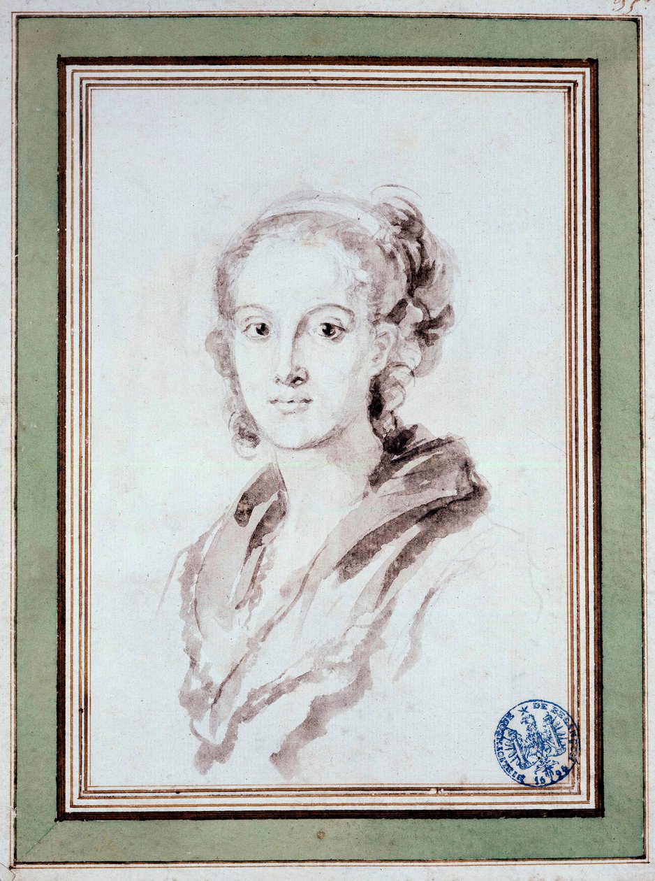 Portrait de Marguerite Gérard (dessin à la lavis par Jean Honoré Fragonard) - Jean Honore Fragonard