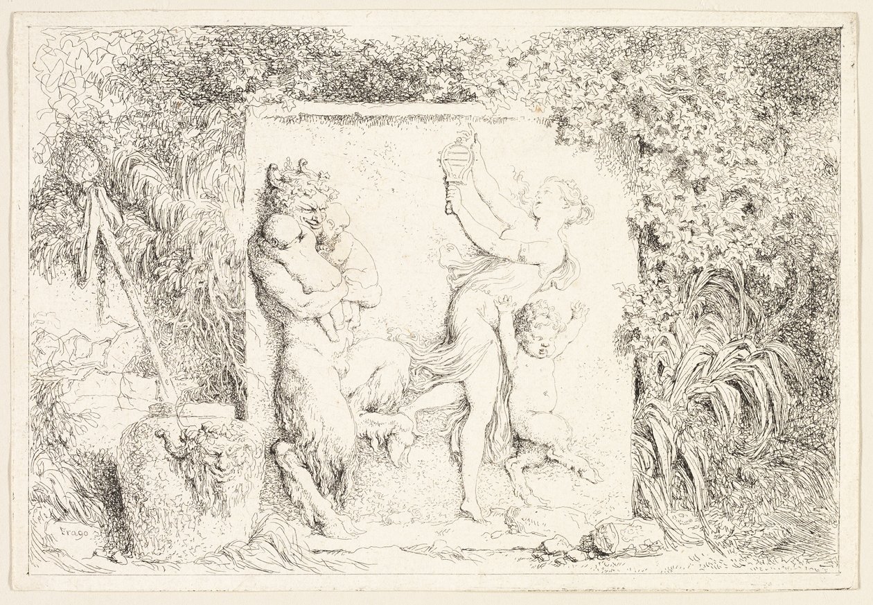 Danse des satyres des Bacchanales, ou jeux des satyres - Jean Honore Fragonard