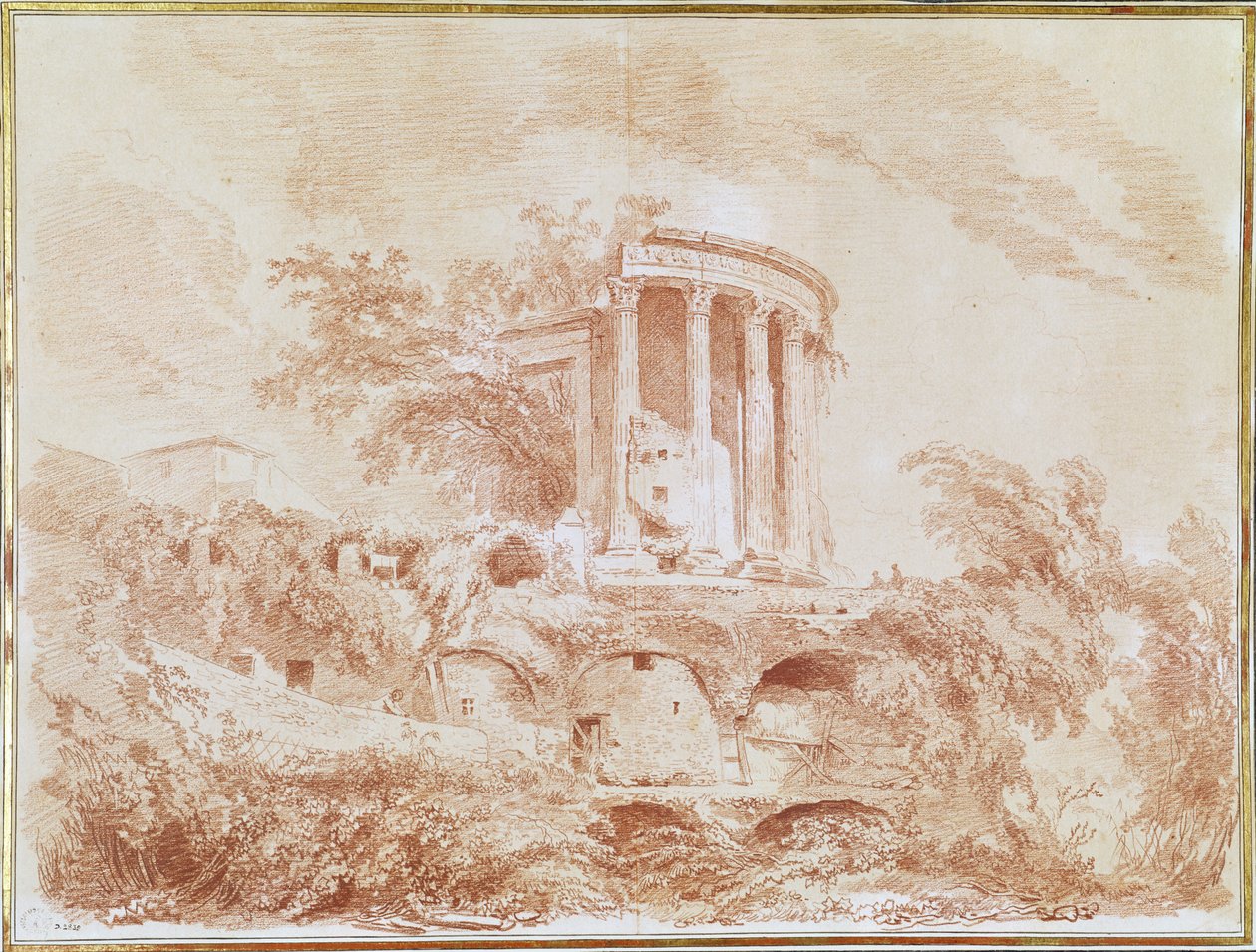 Temple de la Sibylle à Tivoli - Jean Honore Fragonard