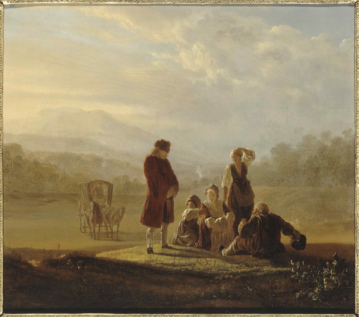 Voltaire et les paysans de Ferney, vers 1770 - Jean Huber