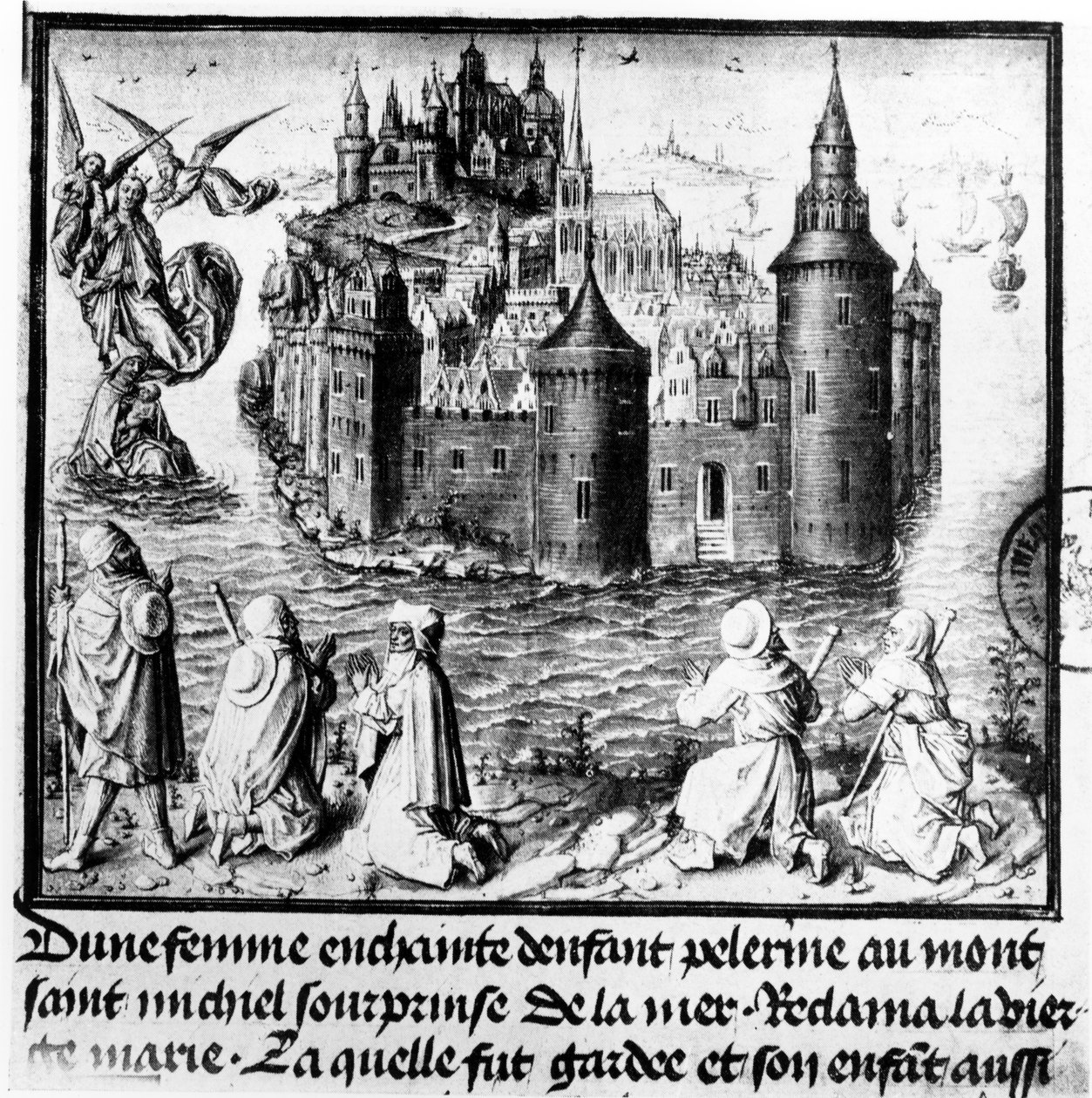 Femme enceinte en pèlerinage au Mont Saint-Michel prise par la marée mais miraculeusement sauvée par l