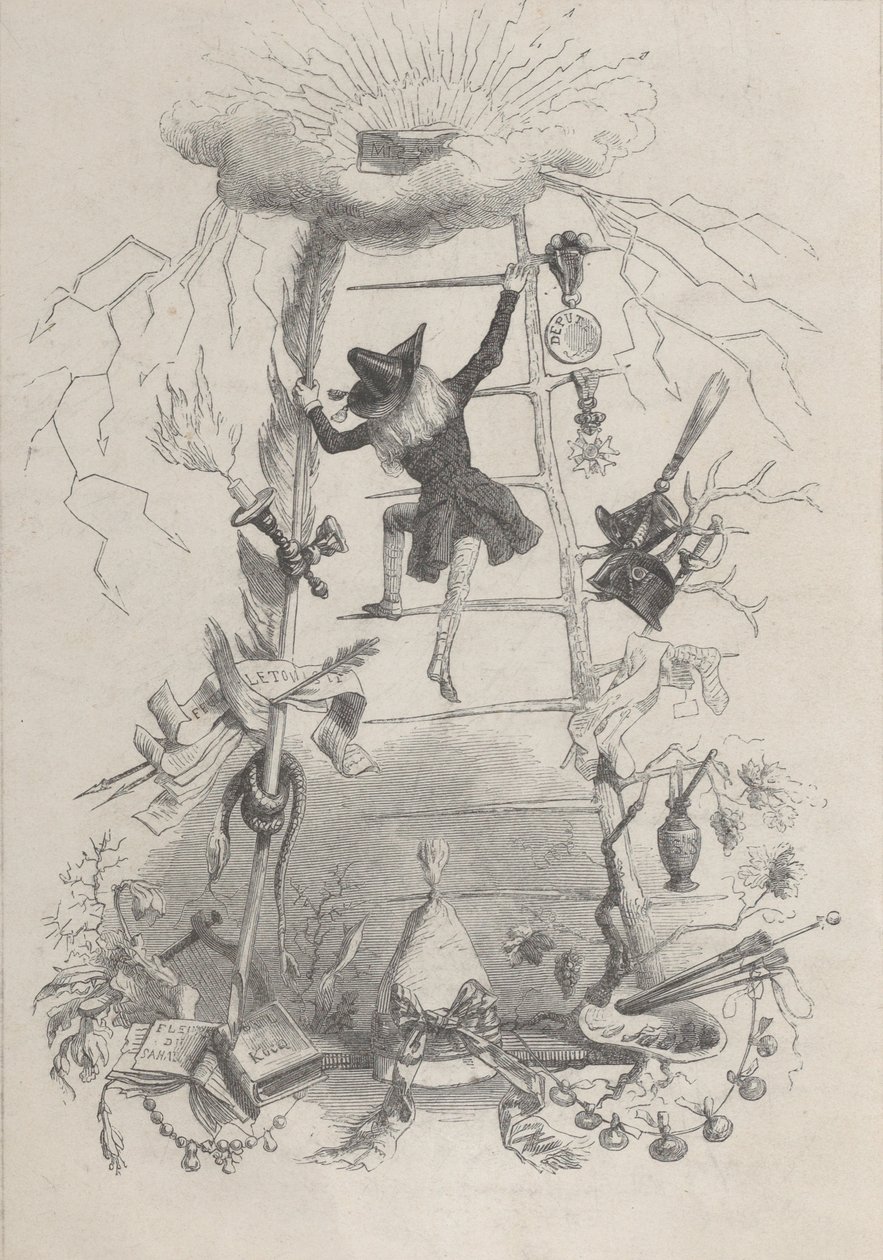 Illustration dans Jérôme Paturot, par Louis Reybaud, Paris, 1846, vers 1846 - Jean Ignace Isidore Gérard