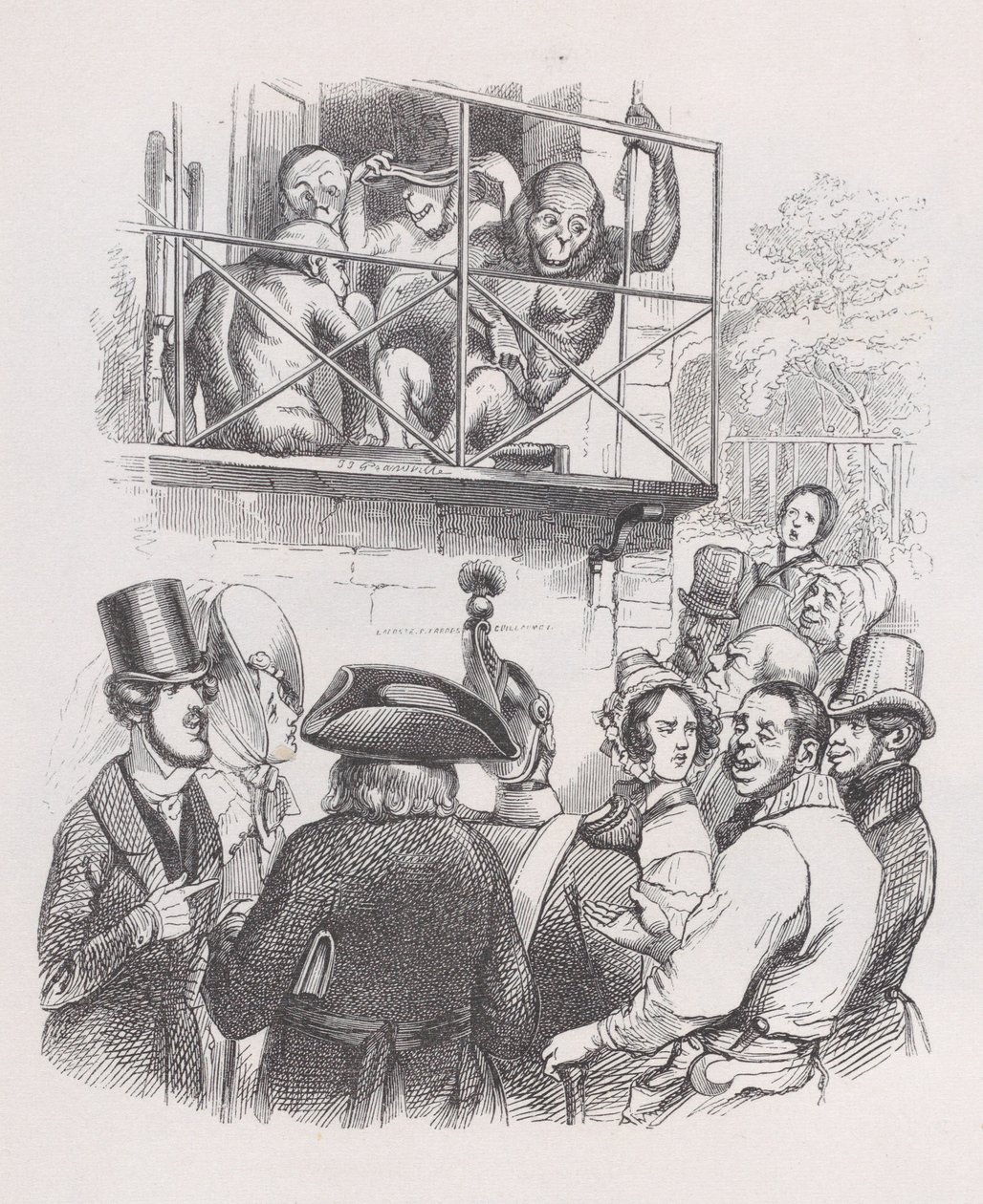 Orang-outans des Œuvres complètes de Béranger, 1836 - Jean Ignace Isidore Gérard