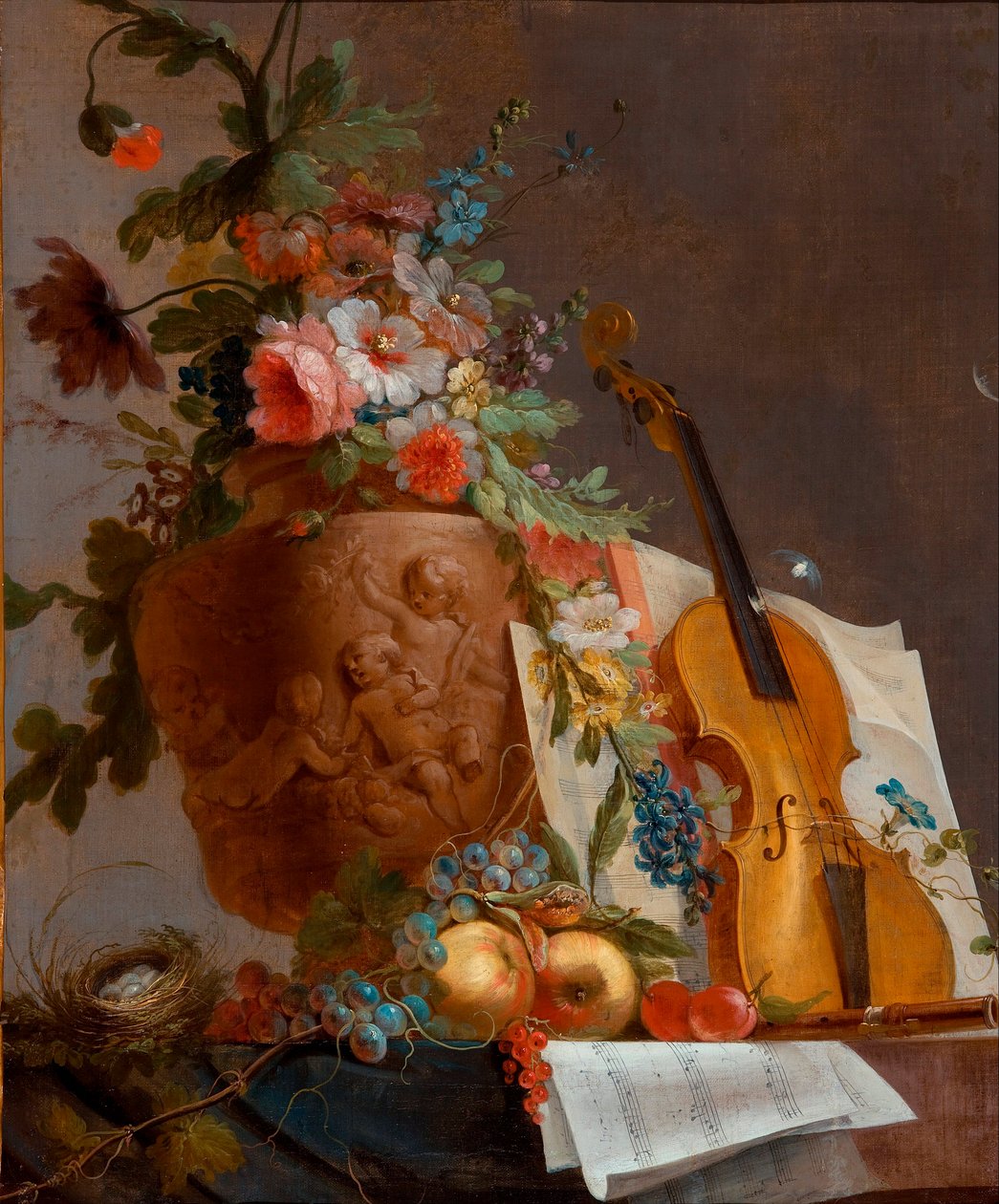 Nature morte aux fleurs et au violon - Jean Jacques Bachelier
