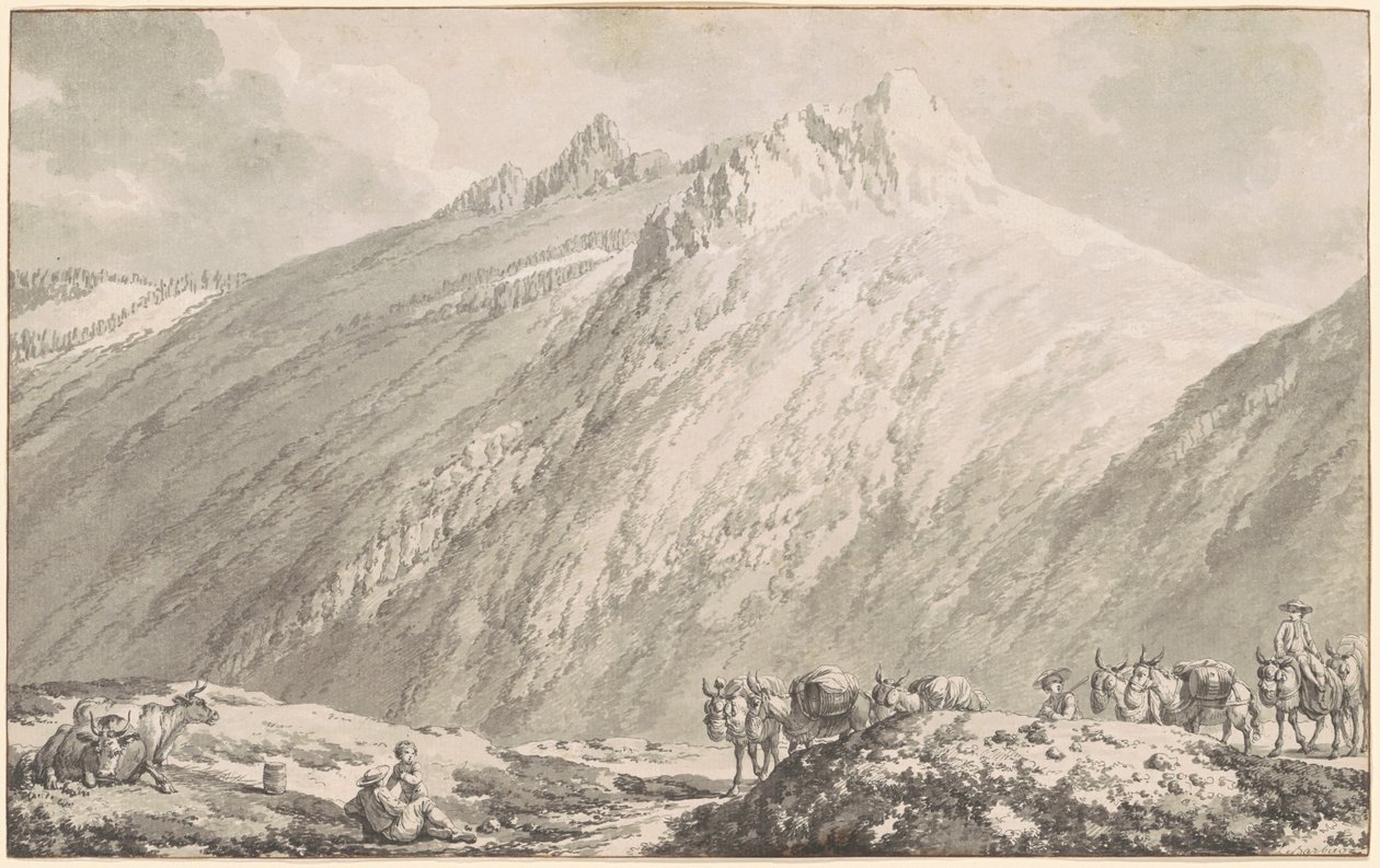 Le col du Grimsel - Jean Jacques Francois Le Barbier