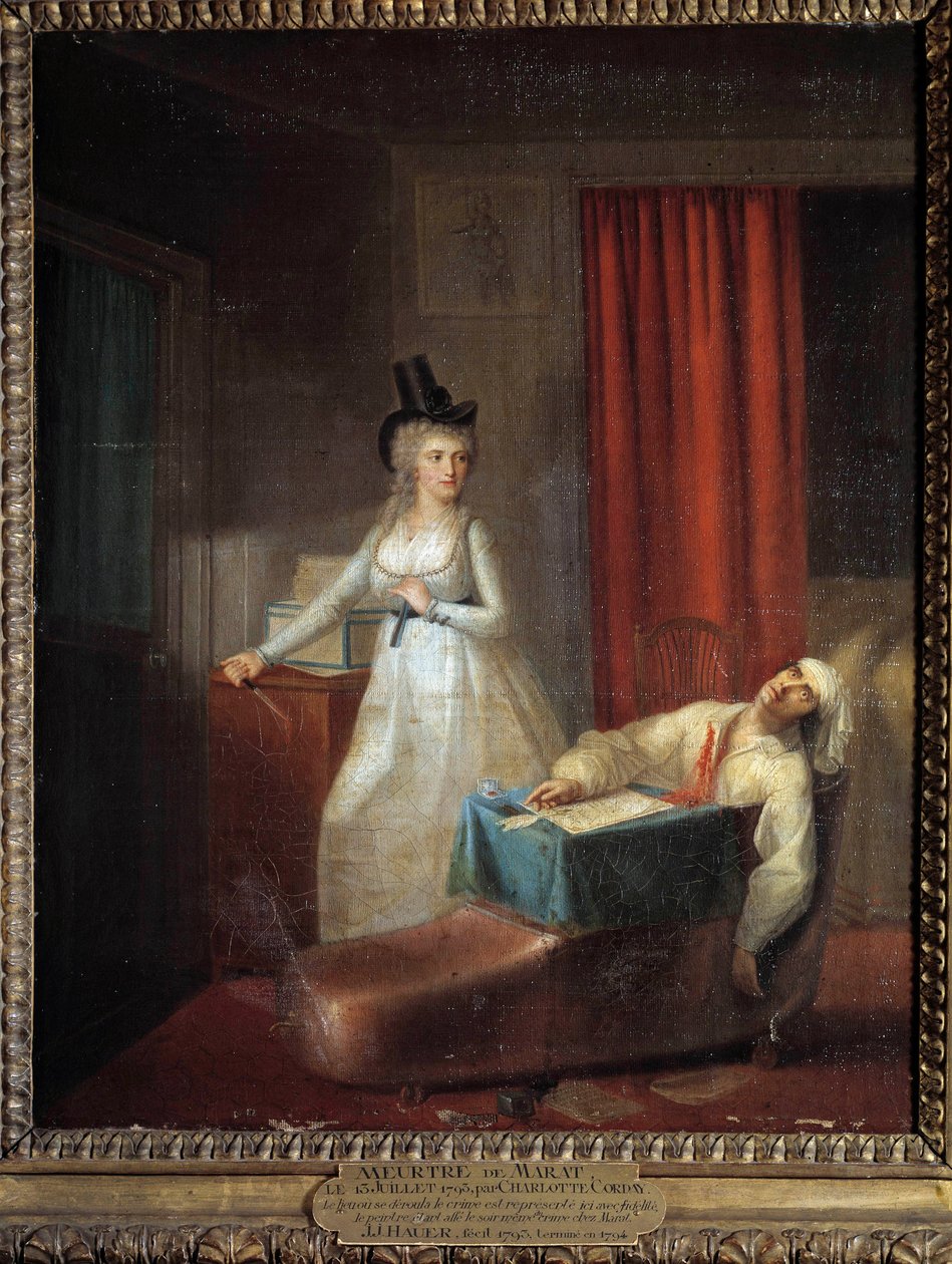 Charlotte Corday assassine Jean-Paul Marat (1743-1793) le 13 juillet - Jean Jacques Hauer