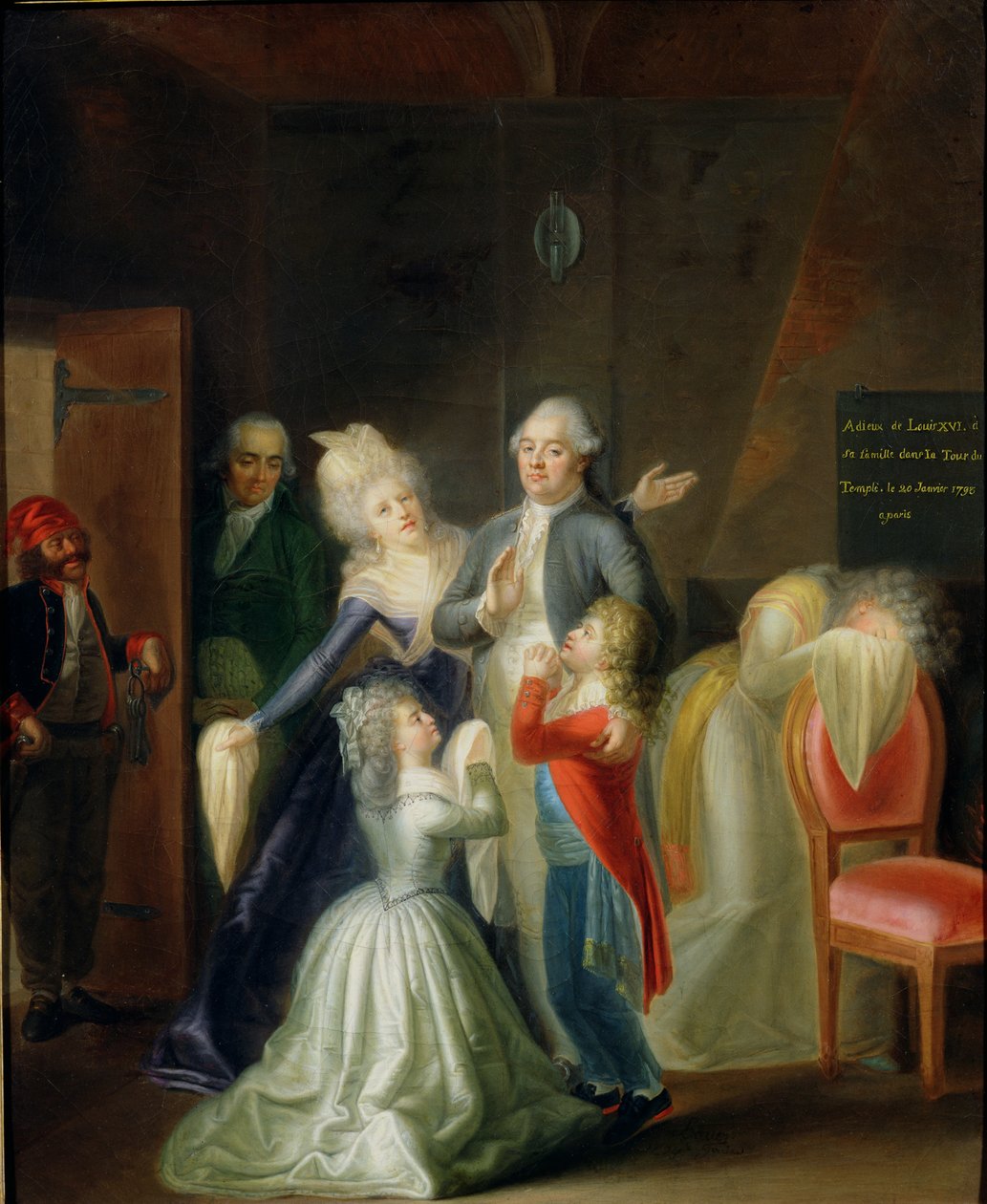 Adieux de Louis XVI par sa famille au Temple, 20 janvier 1793 - Jean Jacques Hauer