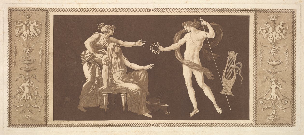 Apollon couronnant les arts, du Recueil de Différentes Compositions - Jean Jacques Lagrenee