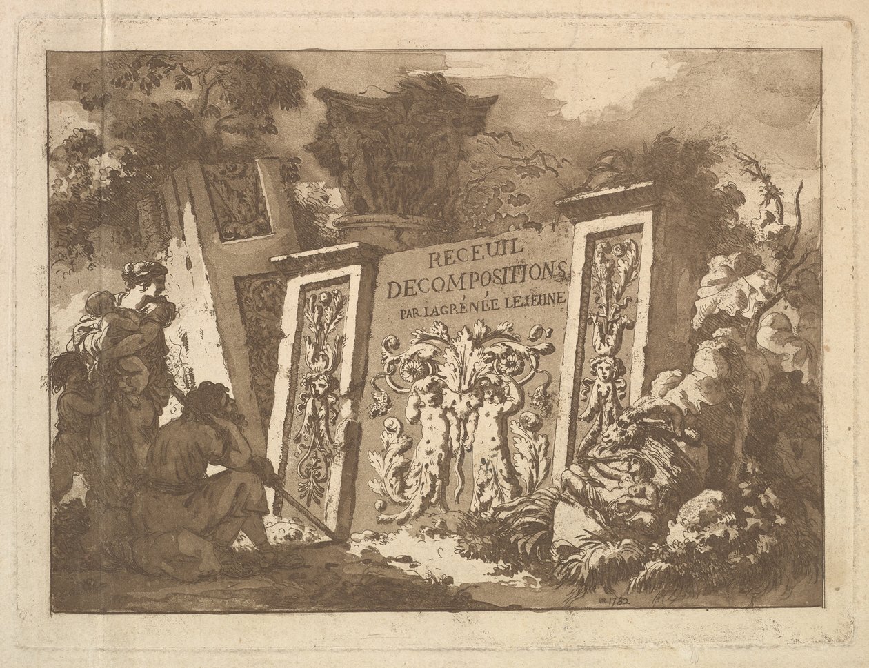 Frontispice, du Recueil de Compositions par Lagrenée Le Jeune Collection de Compositions, 1782 - Jean Jacques Lagrenee