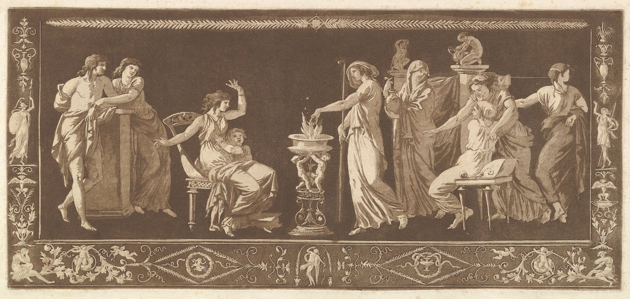 Scène de Sacrifice Antique, du Recueil de Différentes Compositions Frises - Jean Jacques Lagrenee