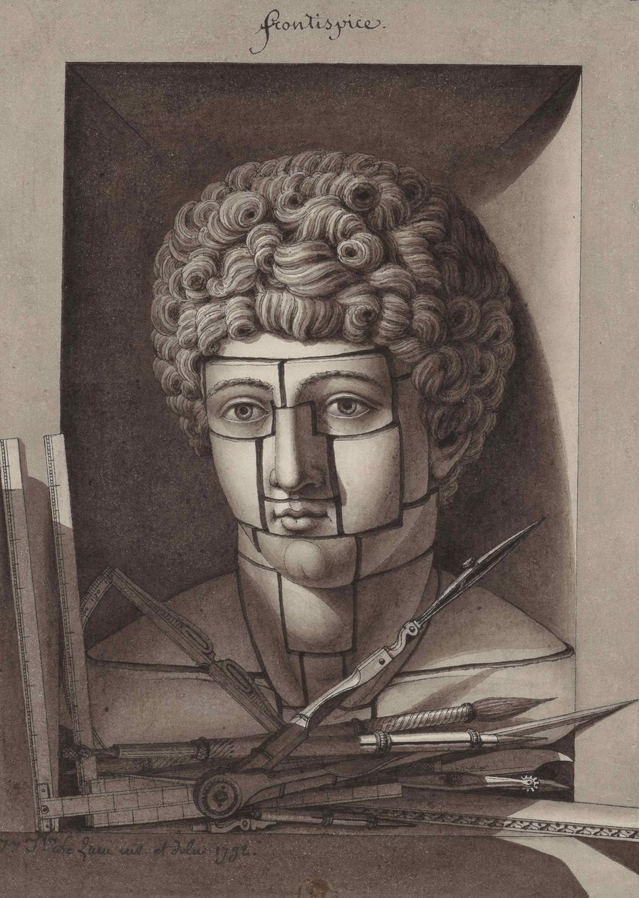 Frontispice de la Nouvelle méthode appliquée aux principes élémentaires du dessin, 1792 - Jean Jacques Lequeu