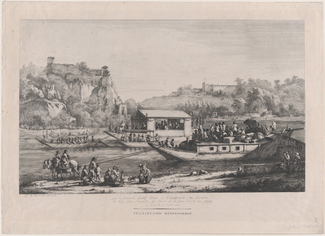 Le pape Pie VII sur la Saône, 1805 - Jean Jacques de Boissieu