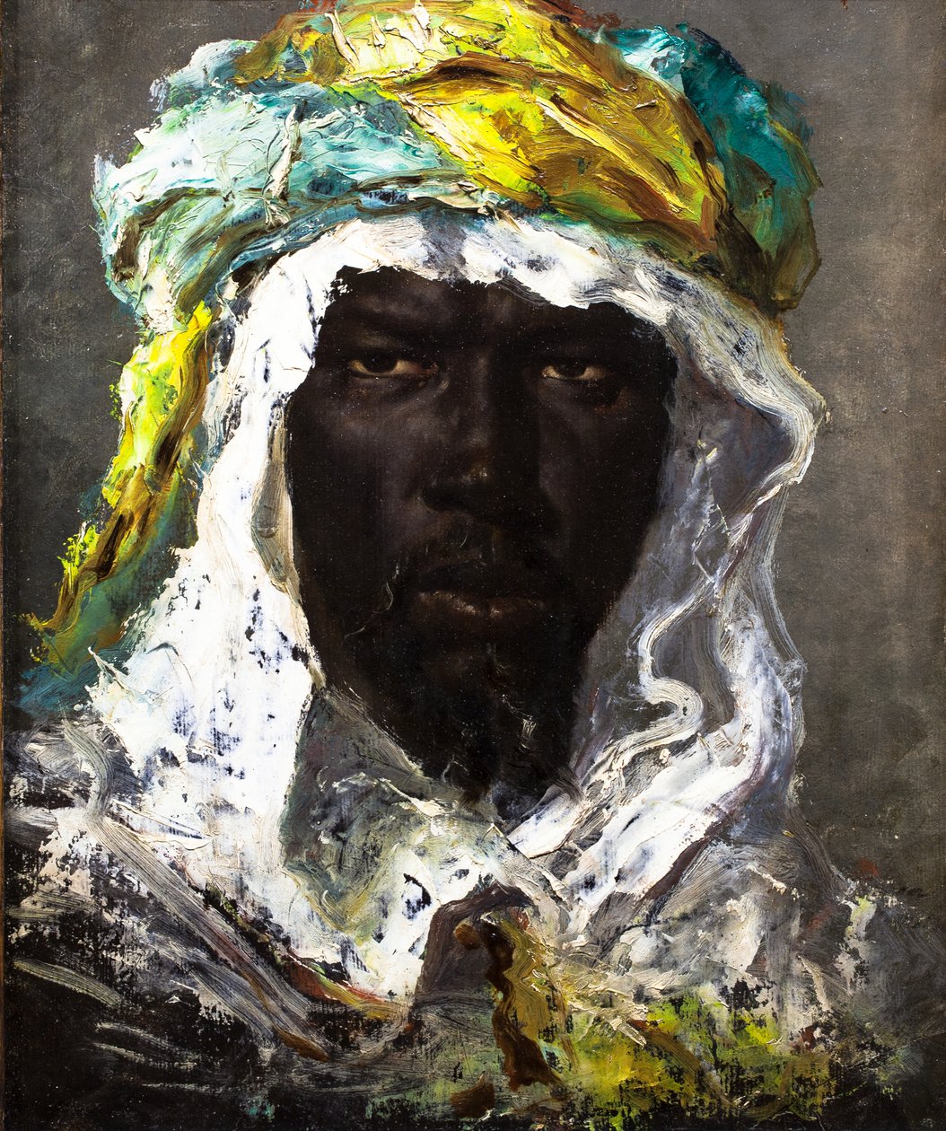 Tete de Maure, ca. 1875 (Huile sur papier marouflé sur toile) - Jean Joseph Benjamin Constant