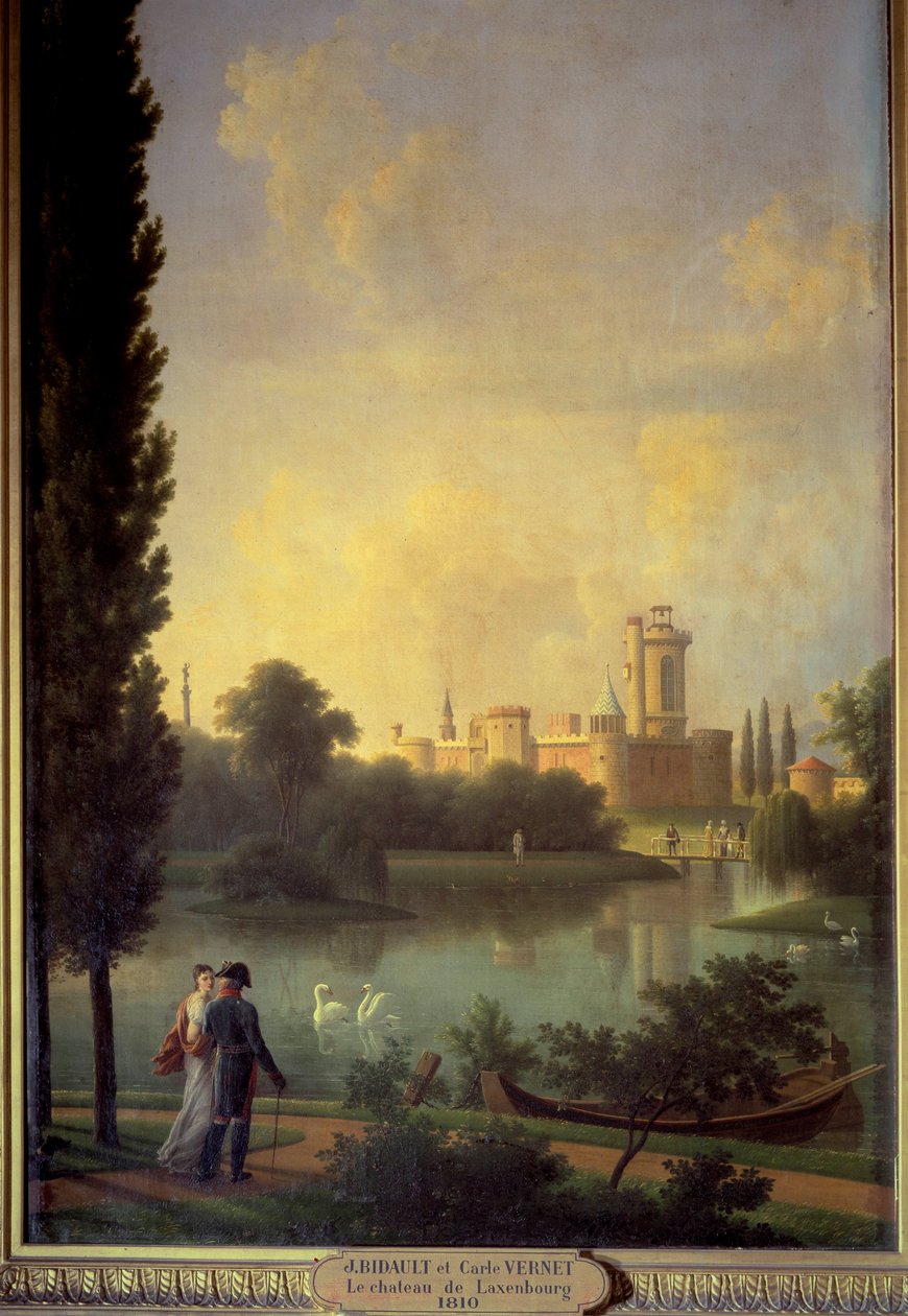 Le château de Laxembourg (Autriche), au premier plan l