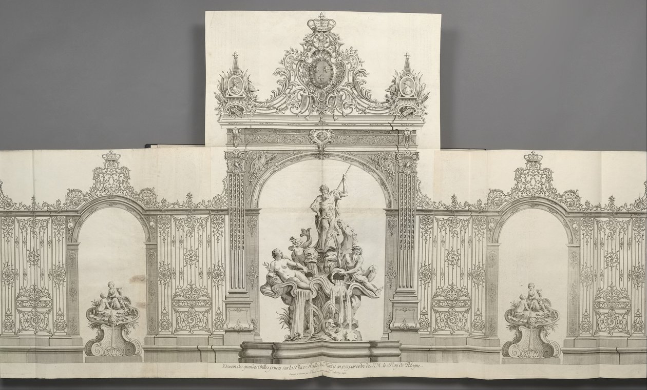 Dessein des grandes grilles posées sur la place royale de Nancy en 1755 par ordre de S. M. le Roi - Jean Lamour