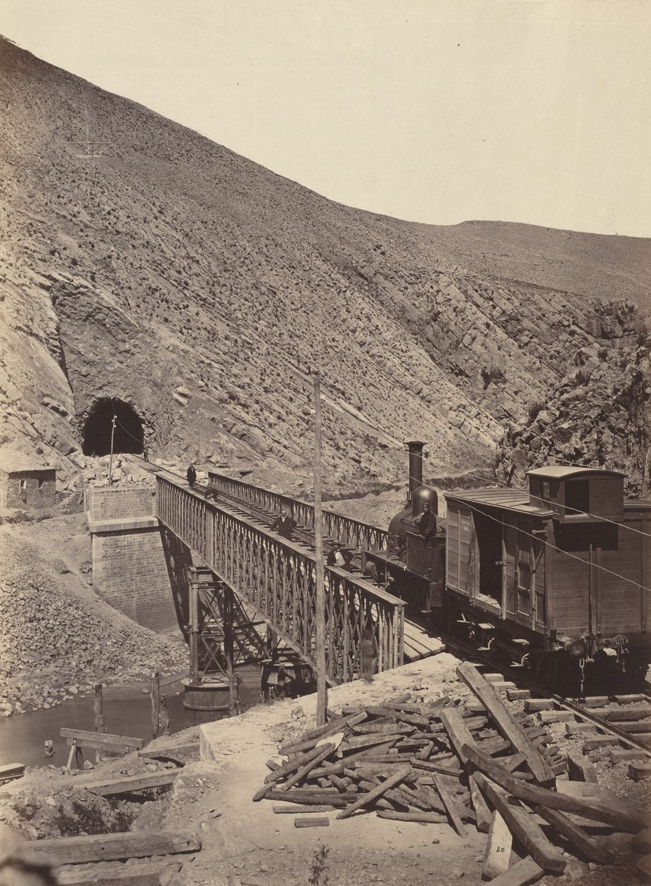 Pont et tunnel sur le Jalon, Madrid à Saragosse, c. 1860-1865 (photo) - Jean Laurent