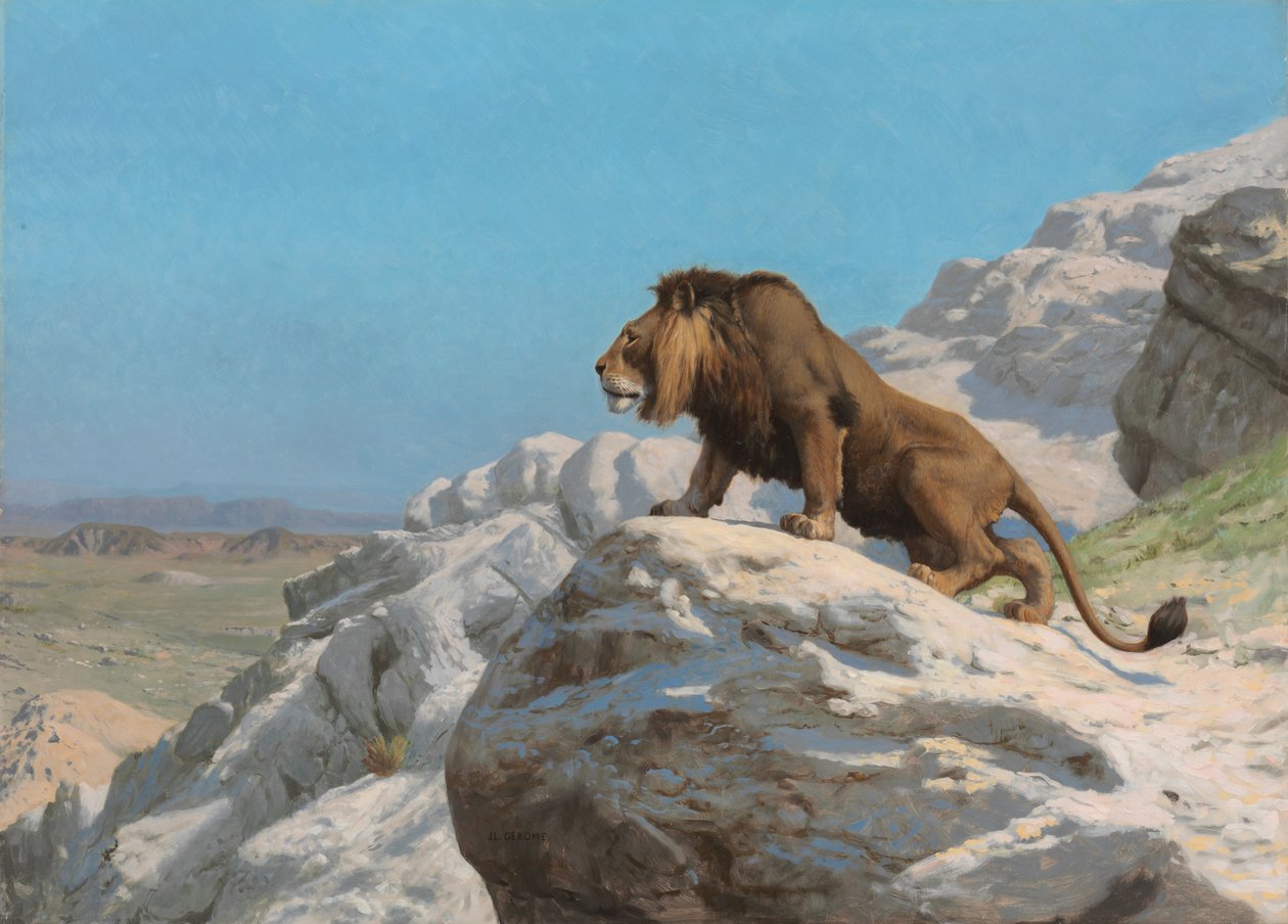 Lion en alerte, c.1885 - Jean Leon Gerome