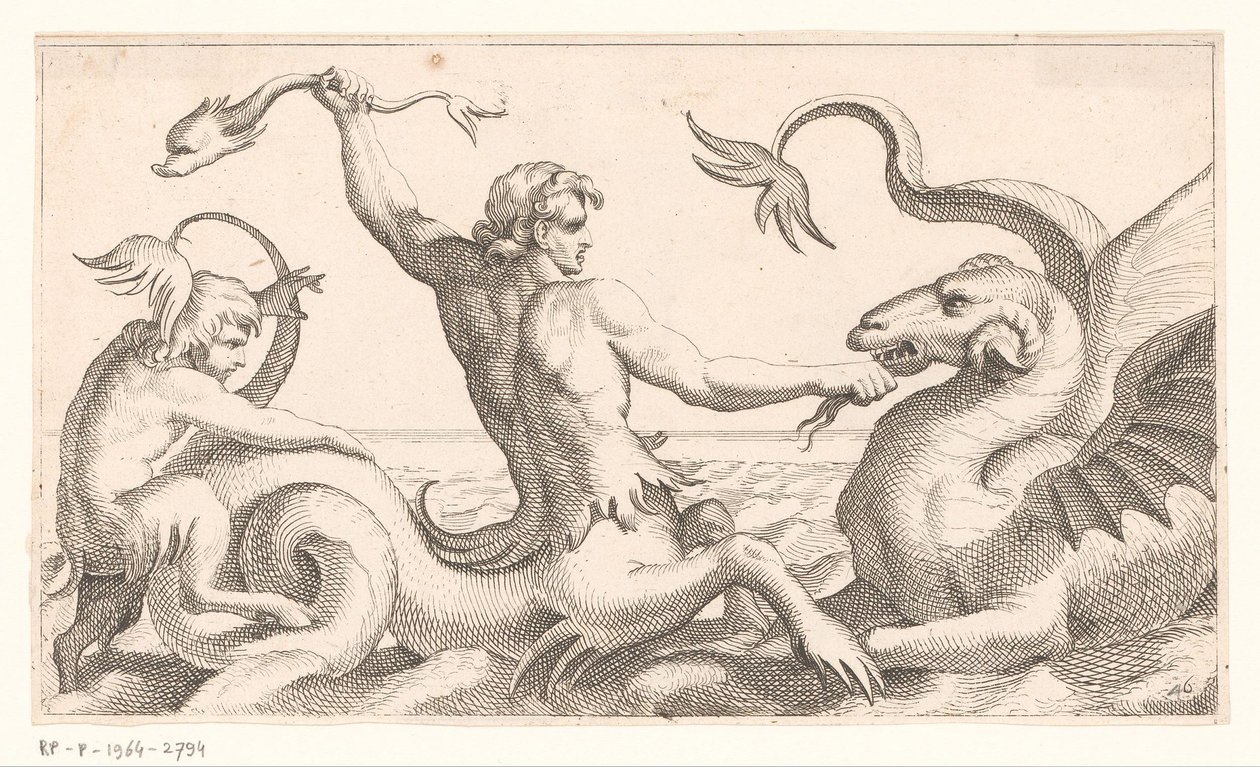 Triton combattant un monstre marin - Jean Lepautre (attributed to)