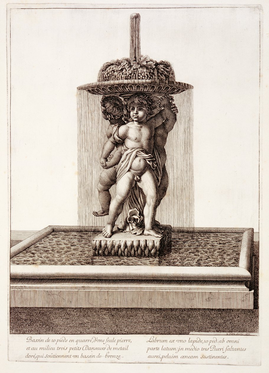 Fontaine avec trois danseurs dorés à Versailles, 1672 - Jean Lepautre
