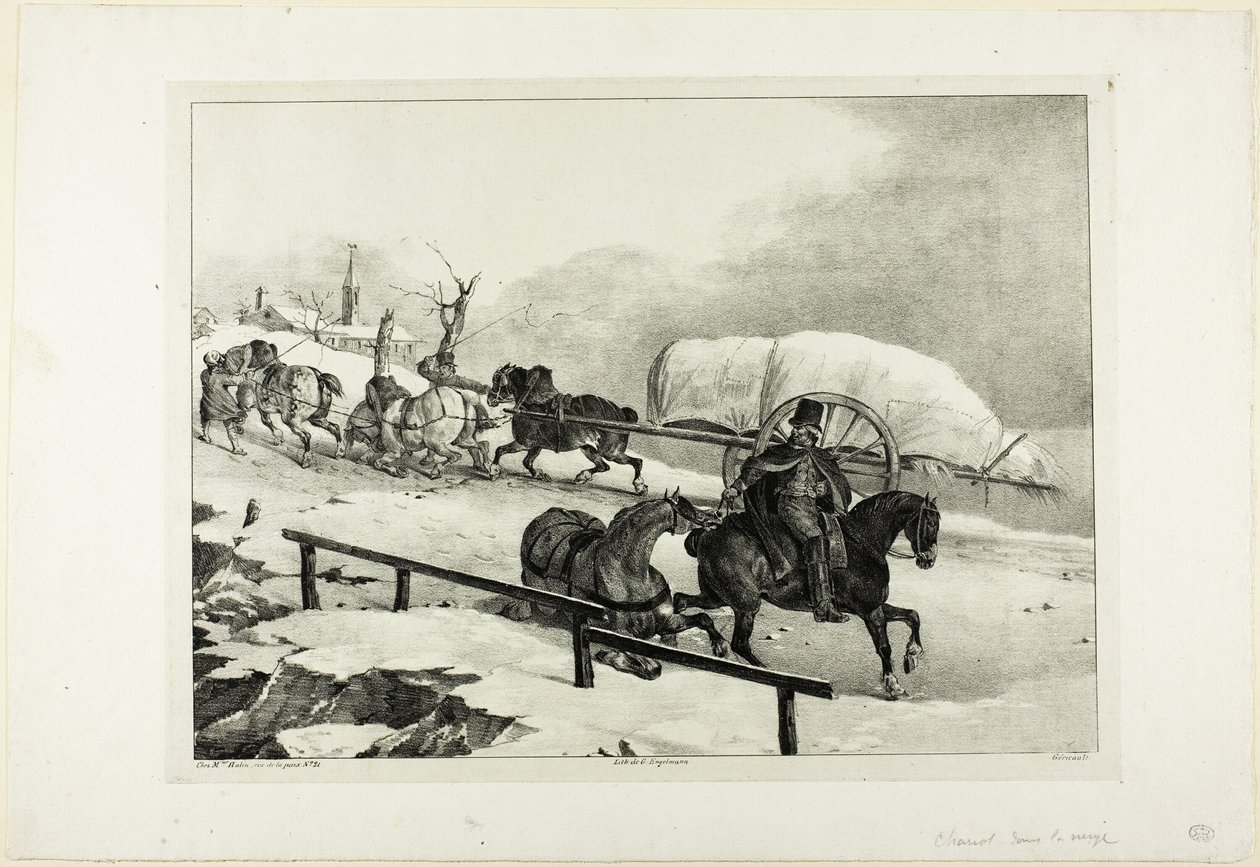 Chariot gravissant une pente - Jean Louis André Théodore Géricault